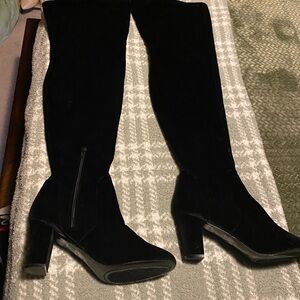 Elegant Black Velvet Thigh-High Women's Boots size 10 never been worn